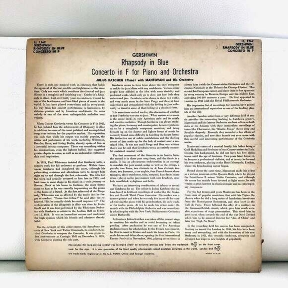 LP George Gershwin, Mantovani & His Orchestra, Julius Katchen - Rhapsody In Blue - Picture 2 of 2